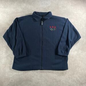 90’s 1996 Atlanta USA Olympics Blue Full Zip Fleece Sweater